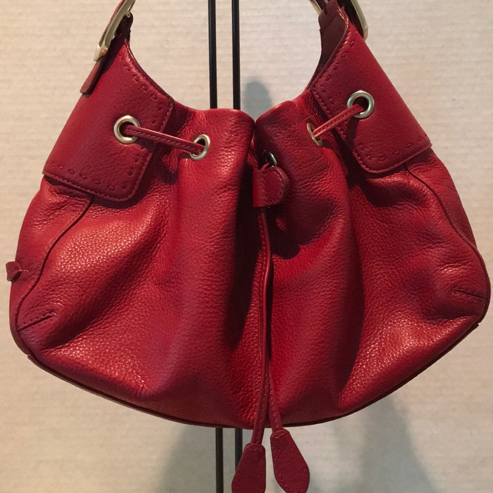 Cole Haan Red Leather Satchel/ Shoulder Bag